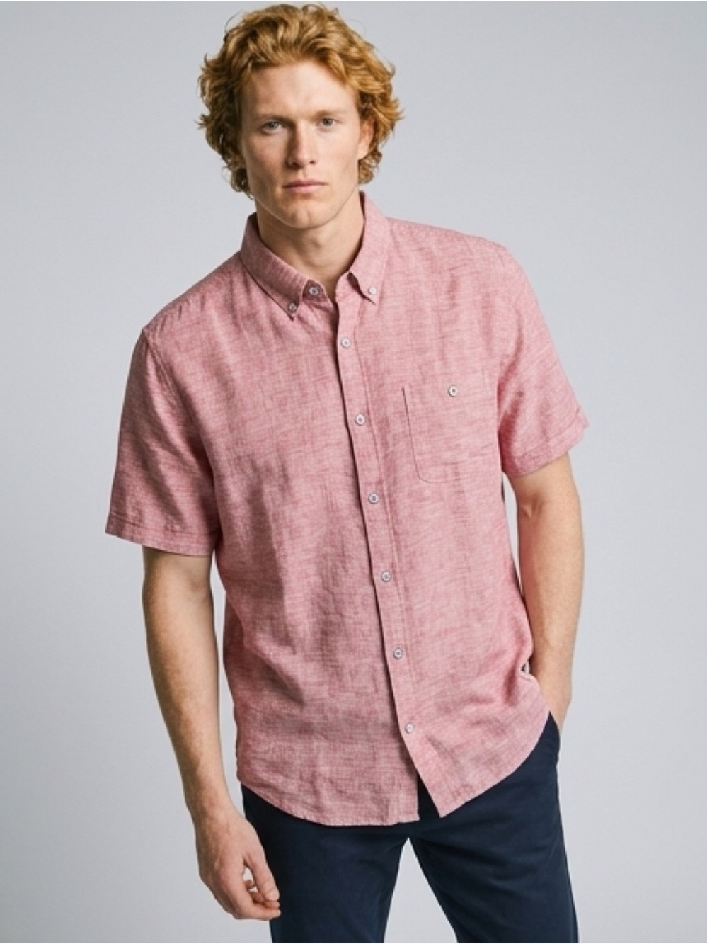 Soft boy Old Money Classic Weatherproof Vintage Washable Linen Button-Down L